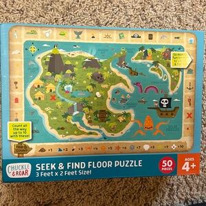 BNWT Chuckle & Roar Pirate/Treasure Island-Themed Seek & Find Floor Puzzle!!